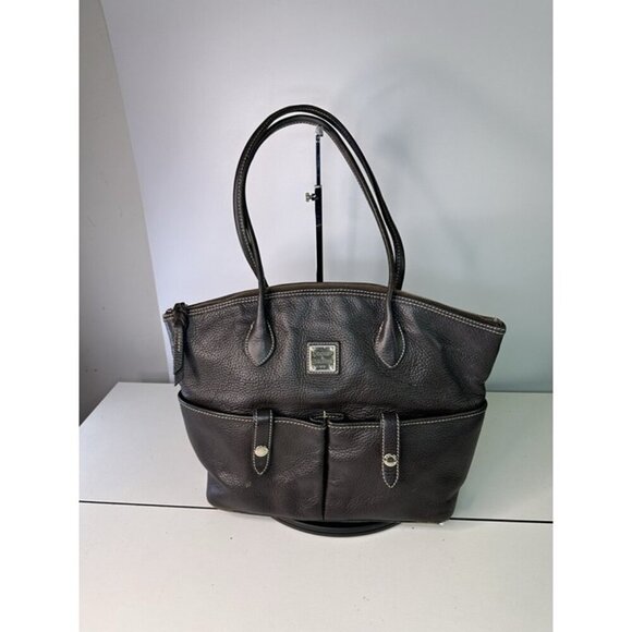 Dooney Bourke Brown Crescent Leather Purse Pebble Grain - Picture 3 of 12